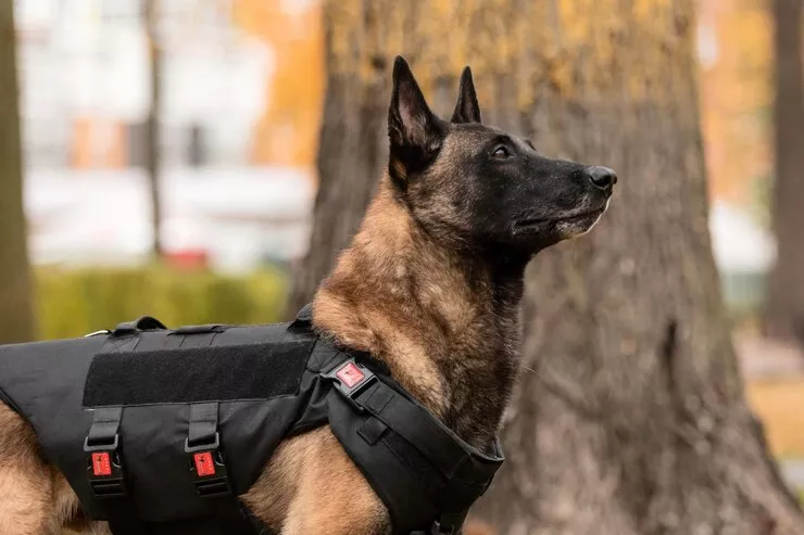 Копейчане купили разгрузочный жилет для собаки на передовую
