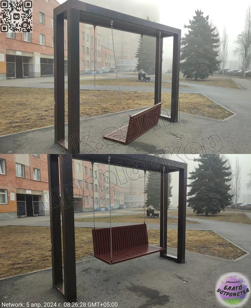 Качели в сквере Редикорцева отремонтированы и снова готовы к использованию