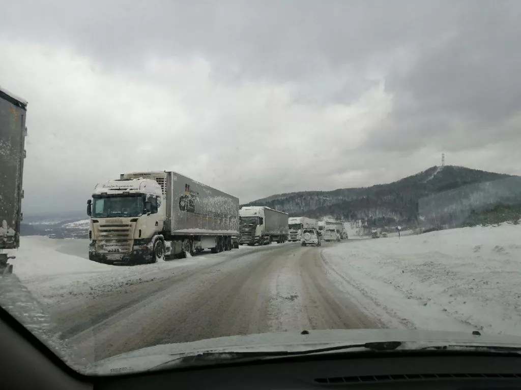 На трассе М5 образовалась большая пробка