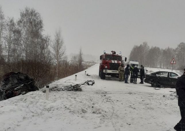 Пассажир погибла при лобовом столкновении на заснеженной трассе в Челябинской области