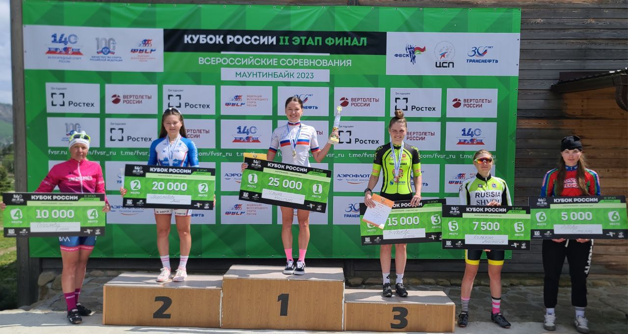 Копейчанка Диана Богданова заняла третье место, Кубка России по велоспорту-маунтинбайку.