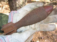В Копейске был обнаружен предмет, похожий на минометный снаряд