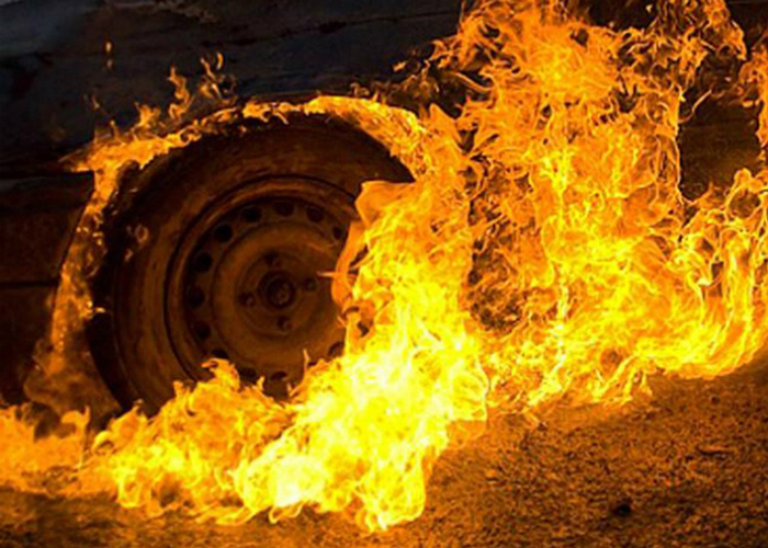 В минувшую субботу в Копейске сгорел автомобиль
