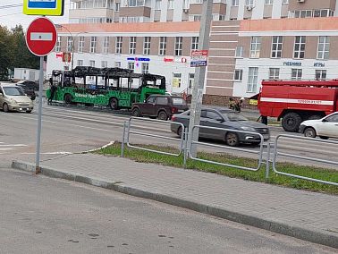 В Челябинской области сгорел автобус