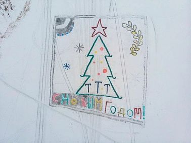 Троицкие студенты поразили жителей региона 120-метровой новогодней открыткой
